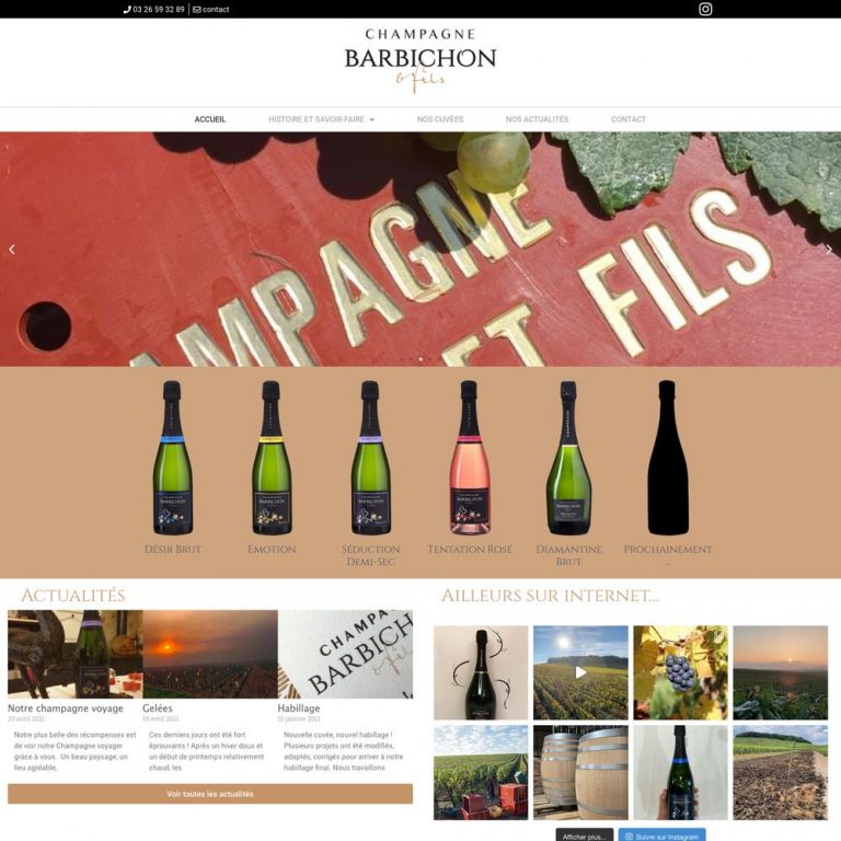 Champagne Barbichon - Site internet
