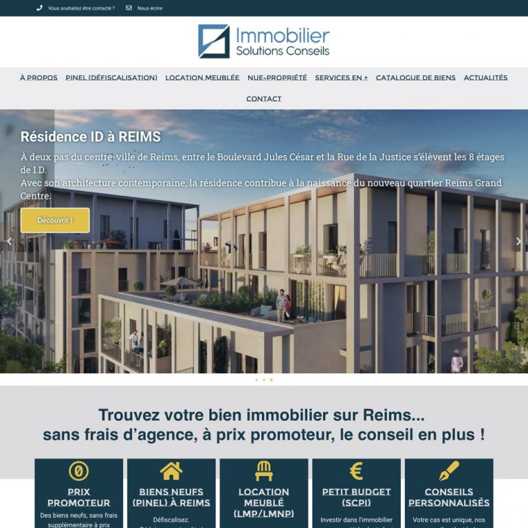 Immobilier Solutions Conseils - site internet
