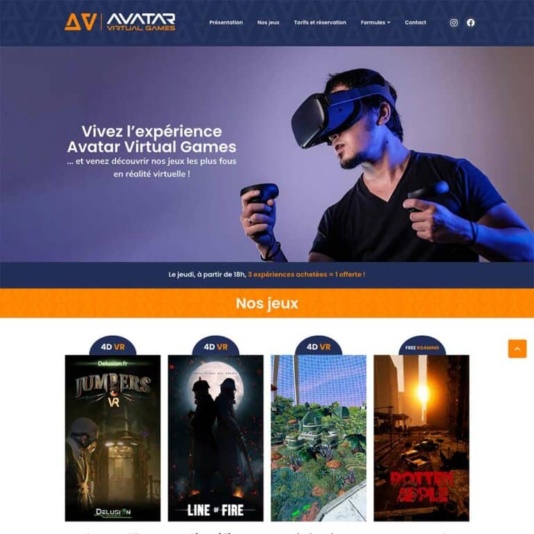 Avatar Virtual Games site web